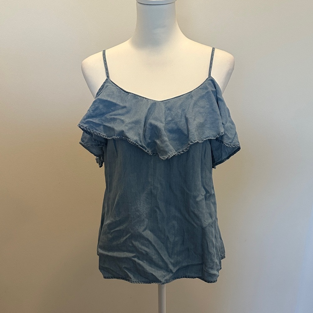 Old Navy Light Blue Ruffled Camisole
